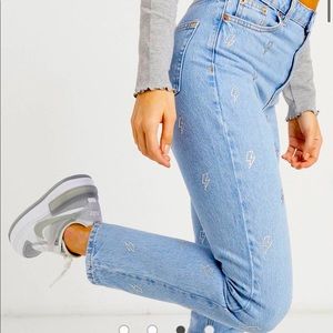 Topshop lightning strike studded jeans